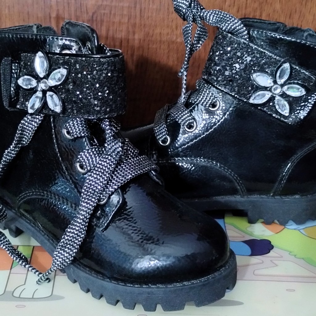 Shiny Black Boots Self Esteem Brand Size 11 Brand New